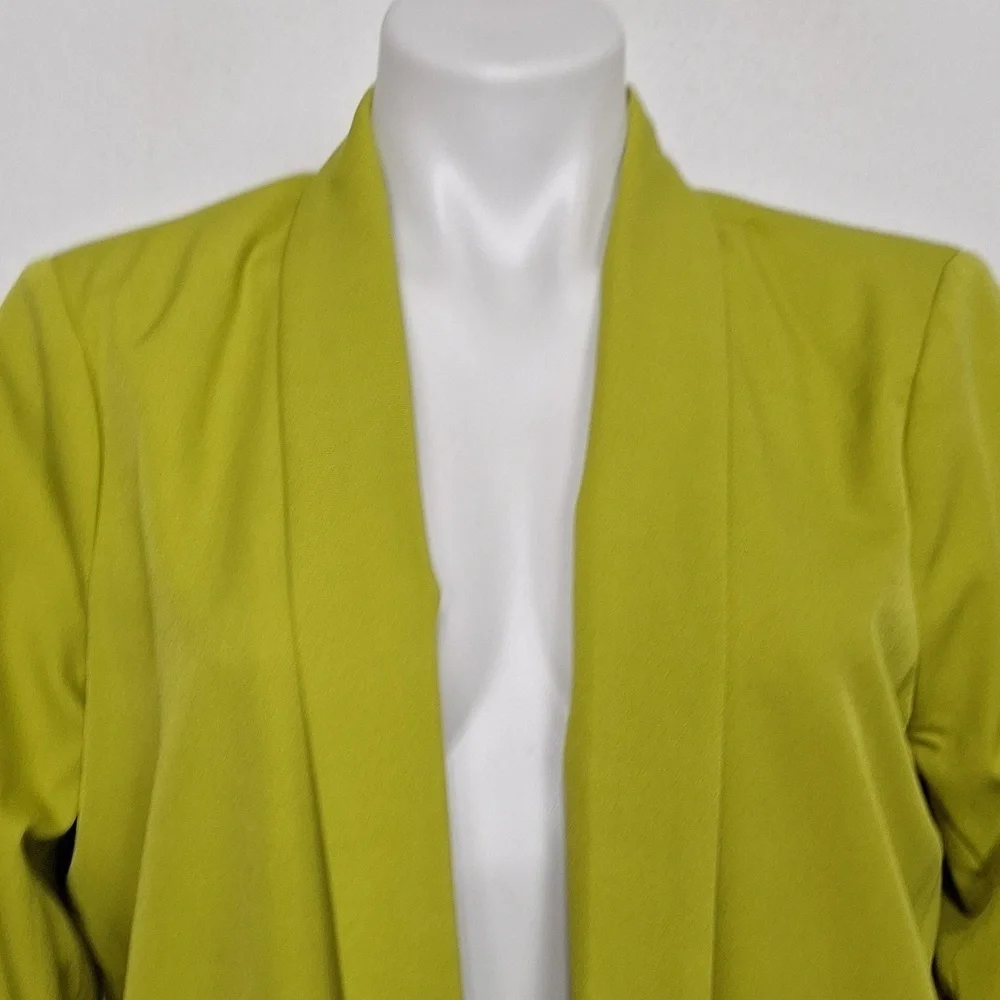 Before You NEW Lime Green 3/4 Sleeve Careerwear Preppy Open Front Blazer Size M